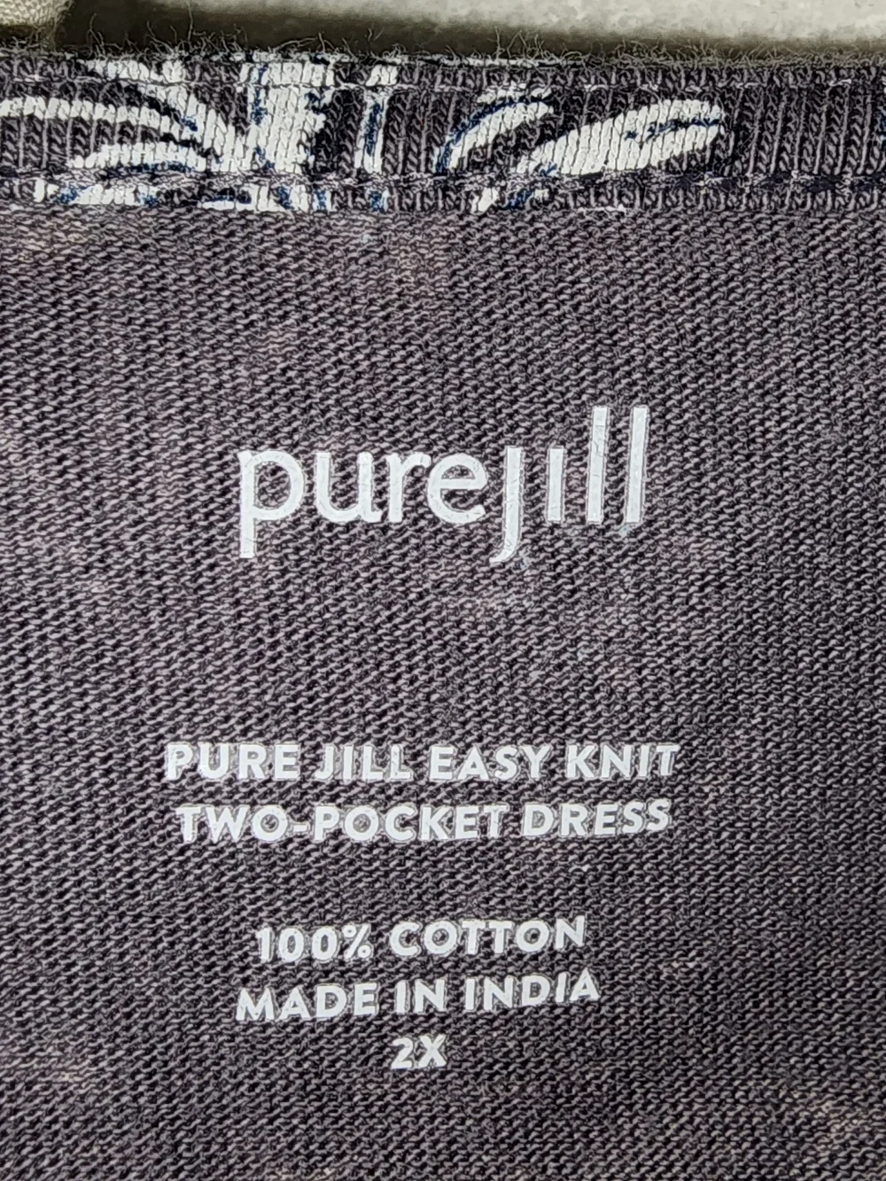 JJill Floral V-Neck Shift Dress in Gray 2X Pure Jill Collection - Picture 3 of 3